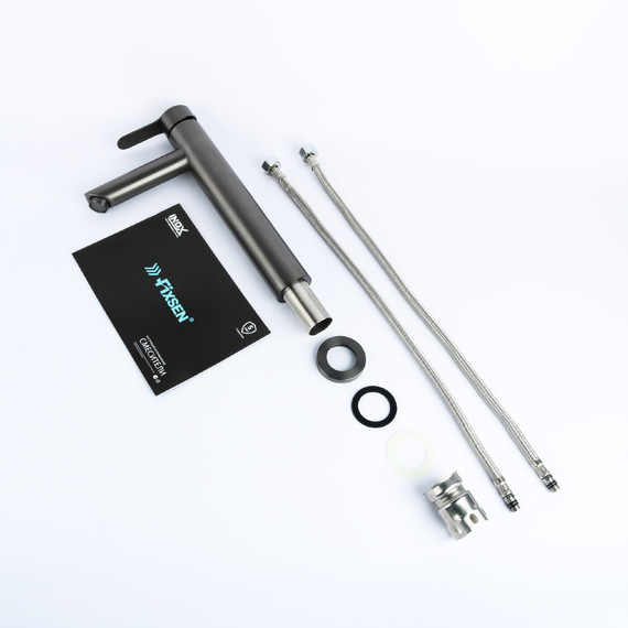 Смеситель для раковины высокий Fixsen NORDIC FX-8809F, графит - фото 3