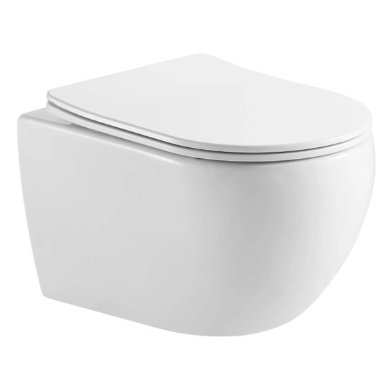 Унитаз подвесной безободковый Aquatek Европа AQ1190T-00 с тонкой крышкой микролифт (система смыва Торнадо) - фото 4