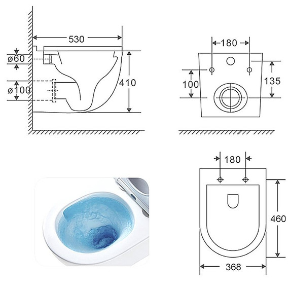 Унитаз подвесной безободковый Azario Fora AZ-0017-UQ3 с крышкой микролифт (Система смыва торнадо) - фото 18