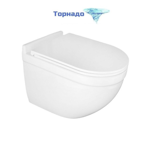 Унитаз подвесной безободковый Azario Fora AZ-0017-UQ3 с крышкой микролифт (Система смыва торнадо) - фото 