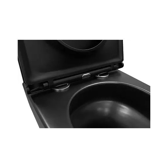 Унитаз подвесной безободковый Azario Grado AZ-0046-UQ3-MB с крышкой микролифт, чёрный матовый (Система смыва торнадо) - фото 11