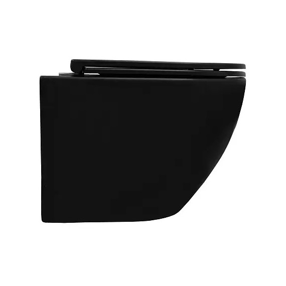 Унитаз подвесной безободковый Azario Grado AZ-0046-UQ3-MB с крышкой микролифт, чёрный матовый (Система смыва торнадо) - фото 13