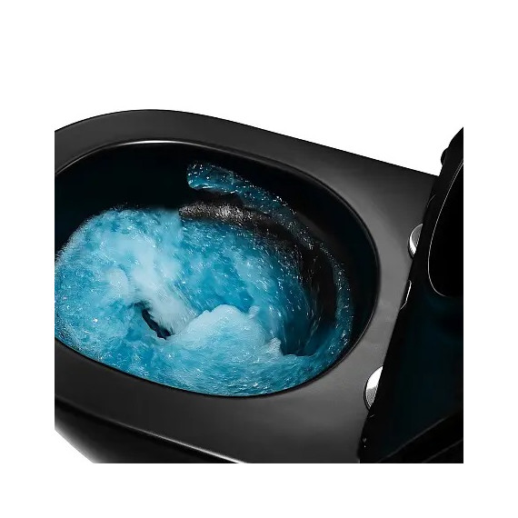 Унитаз подвесной безободковый Azario Grado AZ-0046-UQ3-MB с крышкой микролифт, чёрный матовый (Система смыва торнадо) - фото 15