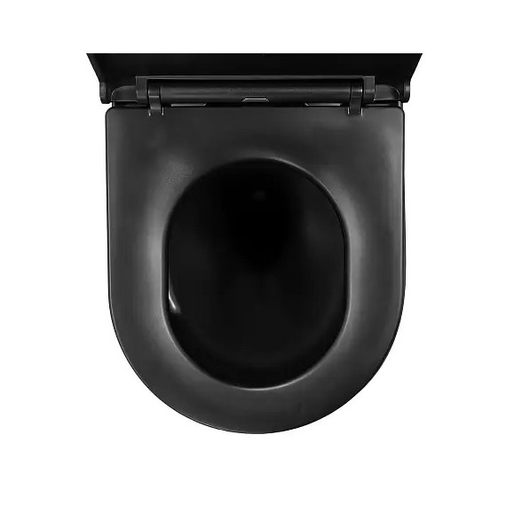 Унитаз подвесной безободковый Azario Grado AZ-0046-UQ3-MB с крышкой микролифт, чёрный матовый (Система смыва торнадо) - фото 9
