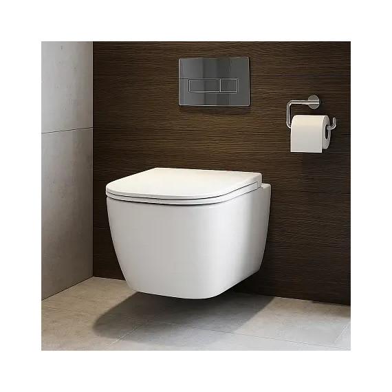 Унитаз подвесной безободковый Azario RIANO AZ-2808E с крышкой микролифт (Система смыва торнадо) - фото 15