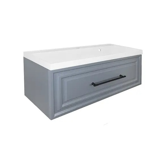 Тумба подвесная с раковиной Azario LAURA CS00104005 100 см, серый матовый - фото 