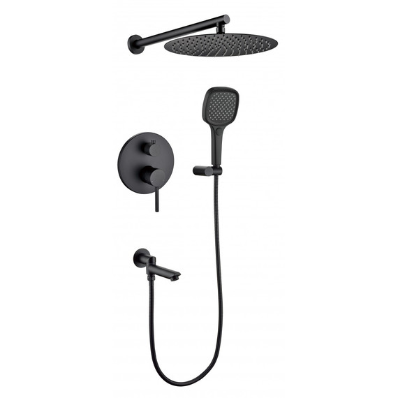 Душевая система для ванны Grocenberg GB5001BL, чёрный матовый - фото 2