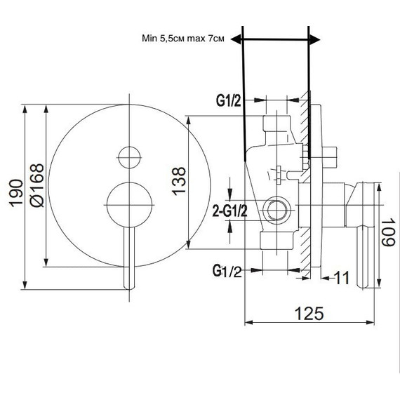 Душевая система для ванны Grocenberg GB5001GO, золото - фото 2