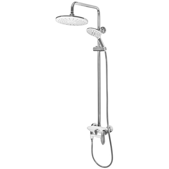 Душевая стойка с изливом Grocenberg GB7001WC, белый хром - фото 2