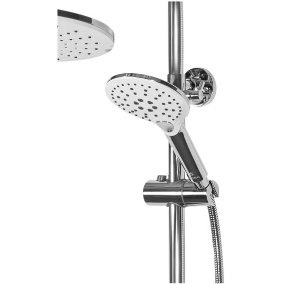 Душевая стойка с изливом Grocenberg GB7001WC, белый хром - фото 4