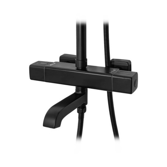 Душевая стойка с термостатом Grocenberg GB7005BL, чёрный матовый - фото 4