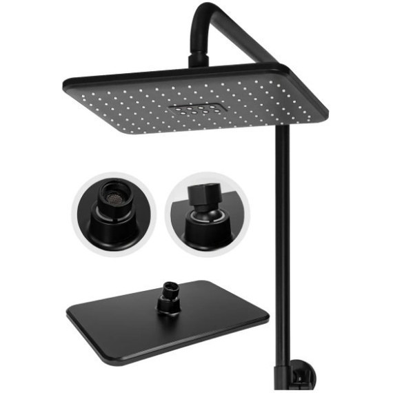 Душевая стойка с термостатом Grocenberg GB7005BL, чёрный матовый - фото 6