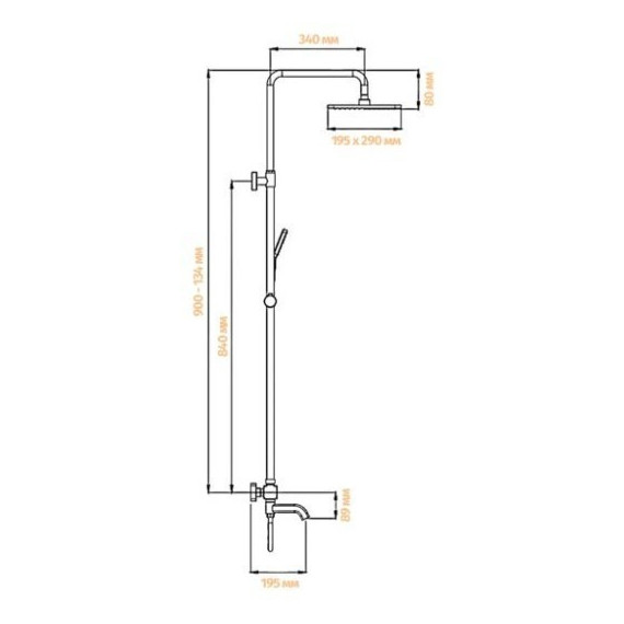 Душевая стойка с термостатом Grocenberg GB7005GO, золото - фото 2
