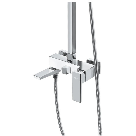 Душевая стойка с изливом Grocenberg GB7008WC, белый хром - фото 2