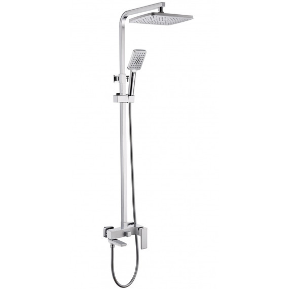 Душевая стойка с изливом Grocenberg GB7008WC, белый хром - фото 