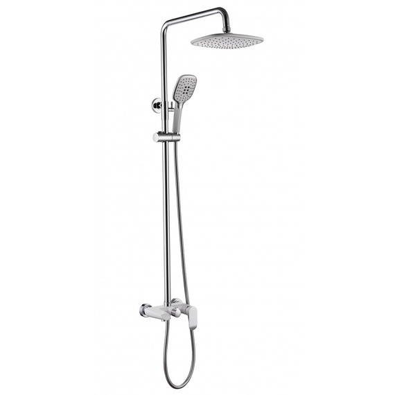 Душевая стойка с изливом Grocenberg GB7010WC, белый хром - фото 