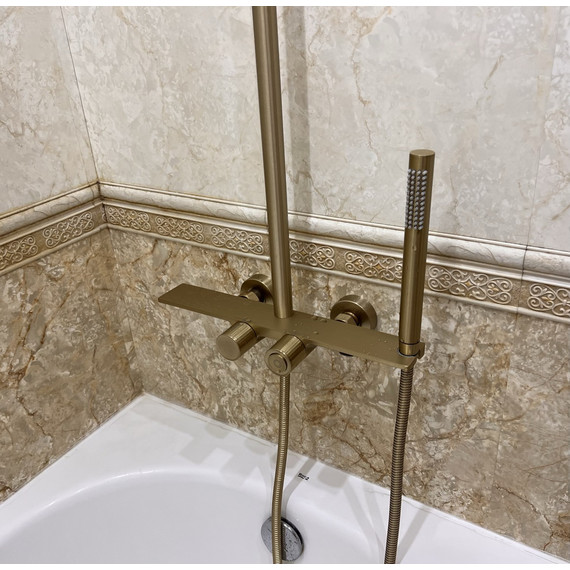 Душевая стойка с термостатом Grocenberg GB7038MG, матовое золото - фото 2