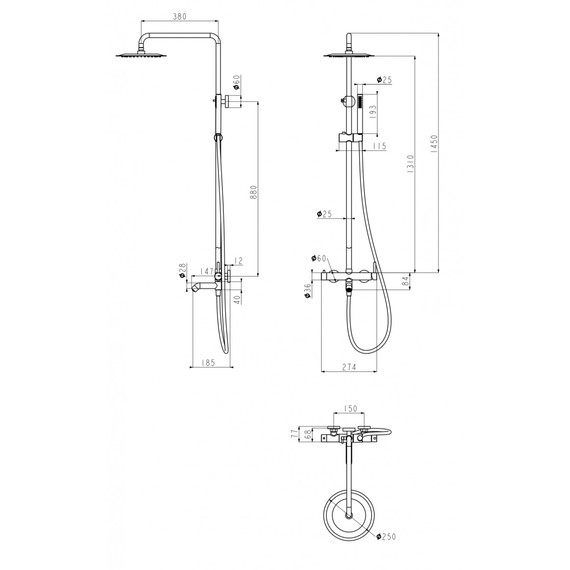 Душевая стойка с изливом Grocenberg GB7099CR - фото 2