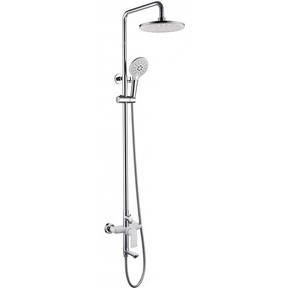 Душевая стойка с изливом Grocenberg GB7009WC, белый хром - фото 