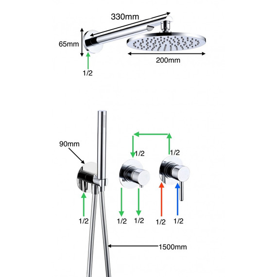Душевая система для ванны Grocenberg GB5090BG, графит - фото 2