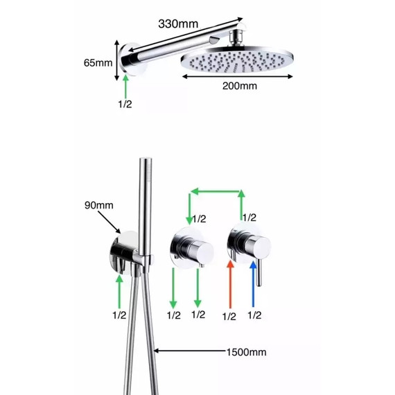 Душевая система для ванны Grocenberg GB5090CR - фото 2