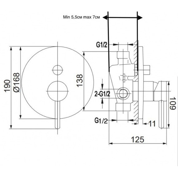 Душевая система для ванны Grocenberg GB5099MG-3, матовое золото - фото 2