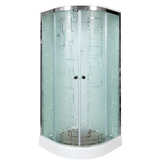 Гидробокс Avacan 90x90 см EM1590GM, хром/узор (безсиликоновая сборка) - фото 2