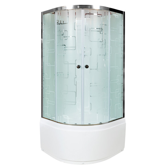 Душевая кабина Avacan 100x100 см EM4510N, белый/узор (безсиликоновая сборка) - фото 2