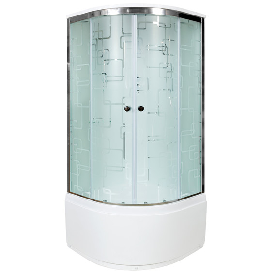 Душевая кабина Avacan 80x80 см EM4580EL, хром/узор (безсиликоновая сборка) - фото 2