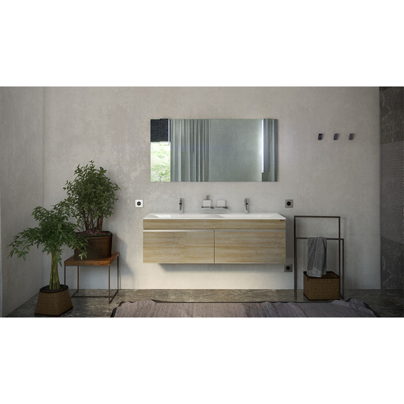 Тумба подвесная с раковиной Velvex Pulsus 140 см tpPUL.140-25, дуб сонома - фото, картинка 8 Тумба подвесная с раковиной Velvex Pulsus 140 см tpPUL.140-25, дуб сонома - фото 8