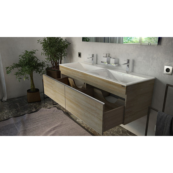 Тумба подвесная с раковиной Velvex Pulsus 140 см tpPUL.140-25, дуб сонома - фото, картинка 5 Тумба подвесная с раковиной Velvex Pulsus 140 см tpPUL.140-25, дуб сонома - фото 5