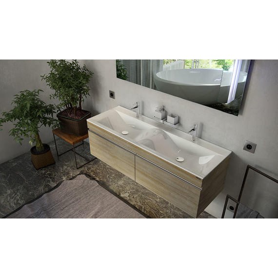 Тумба подвесная с раковиной Velvex Pulsus 140 см tpPUL.140-25, дуб сонома - фото, картинка 4 Тумба подвесная с раковиной Velvex Pulsus 140 см tpPUL.140-25, дуб сонома - фото 4