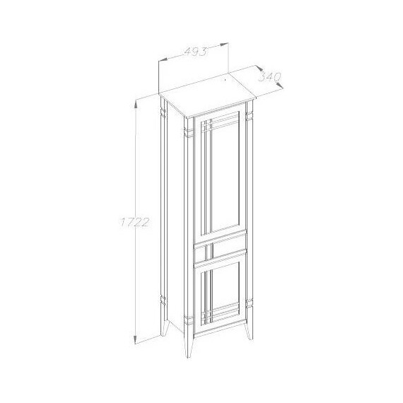 Пенал Opadiris Сакура 50 левый, светлый орех - фото 3