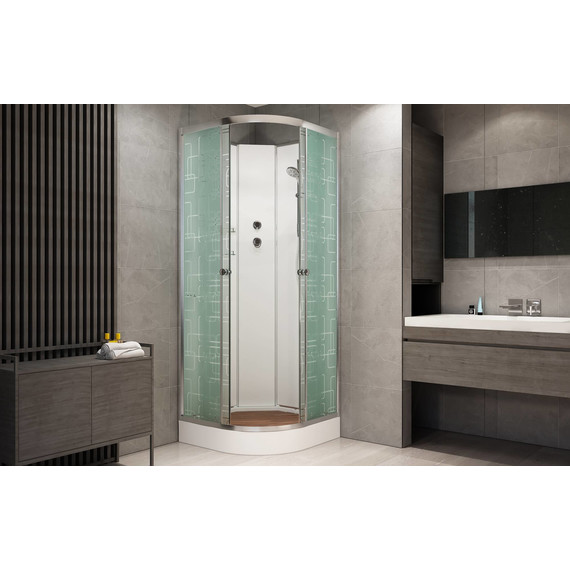 Душевая кабина Avacan 90x90 см EM1590NLED, хром/узор (безсиликоновая сборка) - фото 3