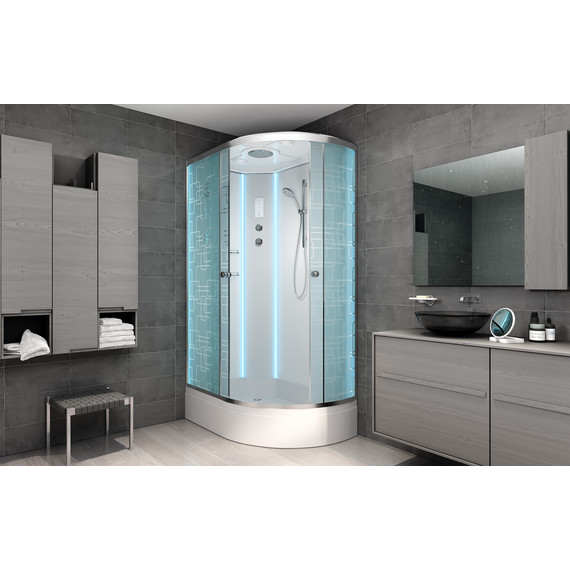 Гидробокс Avacan 120x80 см EM2712LLED, хром/узор (безсиликоновая сборка) - фото 3