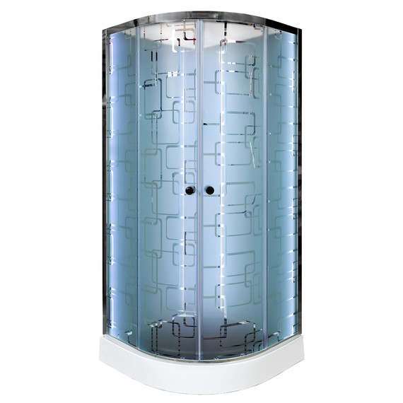 Гидробокс Avacan 90x90 см EM1590LED+GM, хром/узор (безсиликоновая сборка) - фото 2