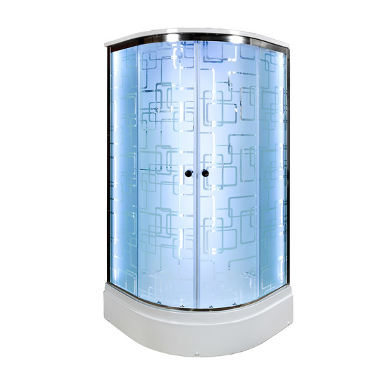 Душевая кабина Avacan 100x100 см EM2710LED, хром/узор (безсиликоновая сборка) - фото 2