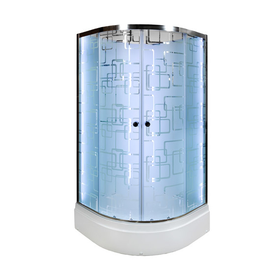 Гидробокс Avacan 100x100 см EM2710NLED+GM, хром/узор (безсиликоновая сборка) - фото 2