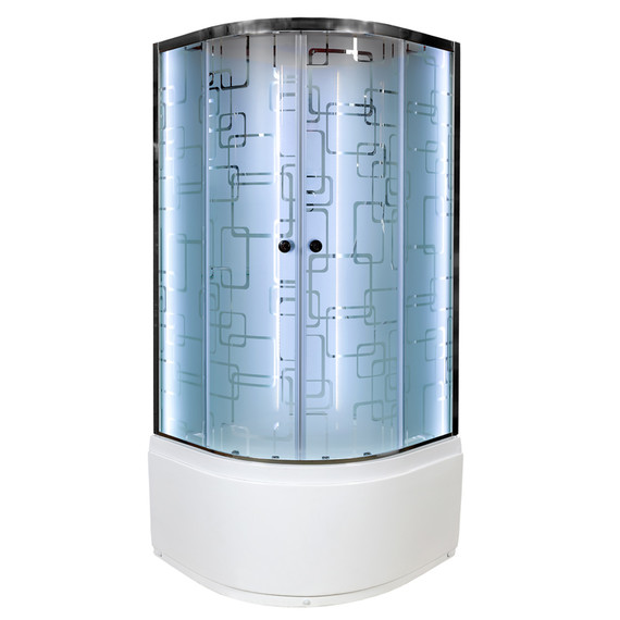 Гидробокс Avacan 80x80 см EM4580NLED+GM, хром/узор (безсиликоновая сборка) - фото 2