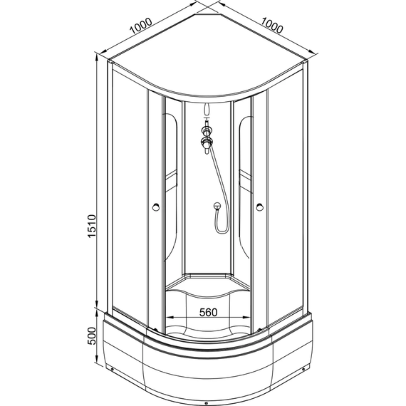 Гидробокс Avacan 100x100 см L910NGM, хром/матовое (безсиликоновая сборка) - фото 19