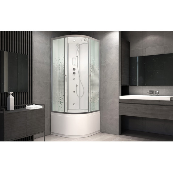 Гидробокс Avacan 100x100 см L910GM+EL, хром/матовое (безсиликоновая сборка) - фото 2