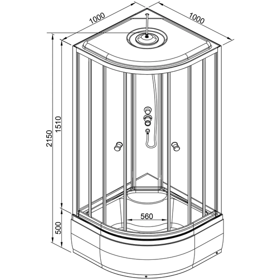 Гидробокс Avacan 100x100 см L910GM, хром/матовое (безсиликоновая сборка) - фото 22
