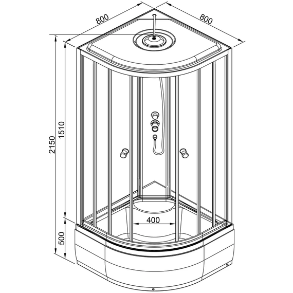 Гидробокс Avacan 80x80 см L980GM, хром/узор (безсиликоновая сборка) - фото 22