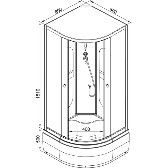 Душевая кабина Avacan 80x80 см L980N, хром/узор (безсиликоновая сборка) - фото 22