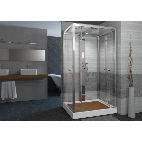 Гидробокс Avacan 120x90 см Z122STEAM, хром/прозрачное (безсиликоновая сборка) - фото 3