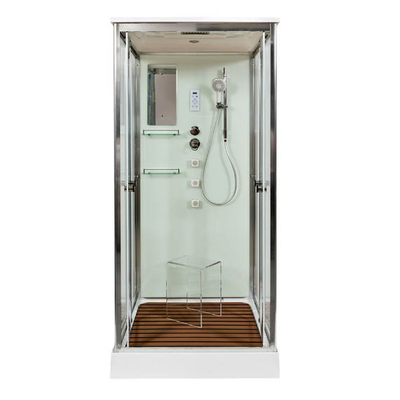 Гидробокс Avacan 80x80 см V8015, хром/прозрачное (безсиликоновая сборка) - фото 5