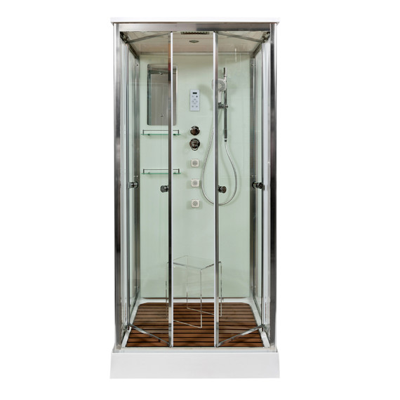 Гидробокс Avacan 80x80 см V8015, хром/прозрачное (безсиликоновая сборка) - фото 6