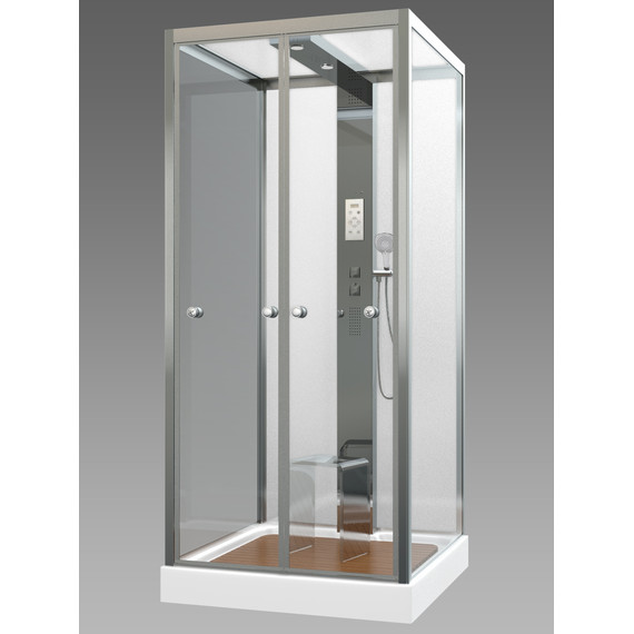 Гидробокс Avacan 100x100 см Z111MT, хром/прозрачное (безсиликоновая сборка) - фото 4