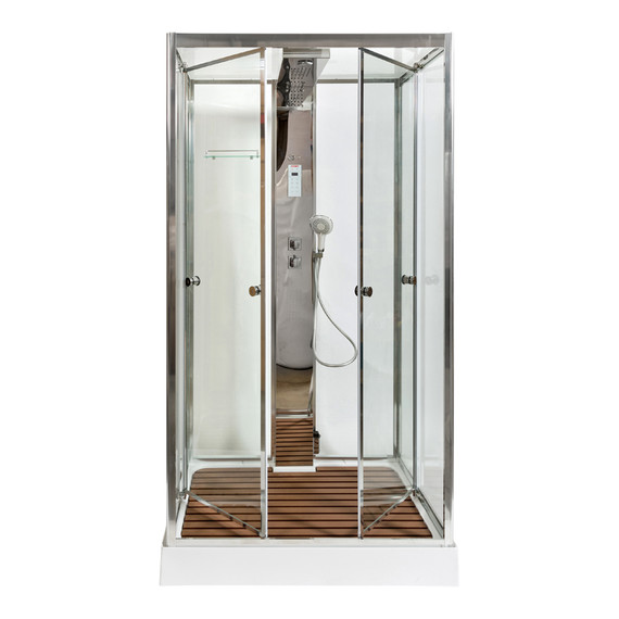 Гидробокс Avacan 120x90 см Z122STEAM, хром/прозрачное (безсиликоновая сборка) - фото 4