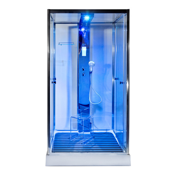 Гидробокс Avacan 100x100 см Z111STEAM, хром/прозрачное (безсиликоновая сборка) - фото 6